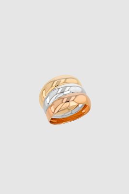 Three Tone Band Ring - 14k Gold sold by Anine Bing