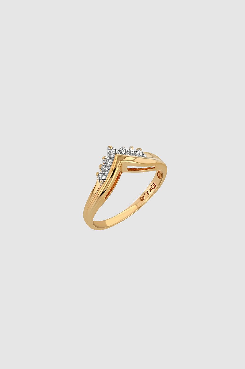 Curved Diamond Ring - 14k Gold sold by Anine Bing