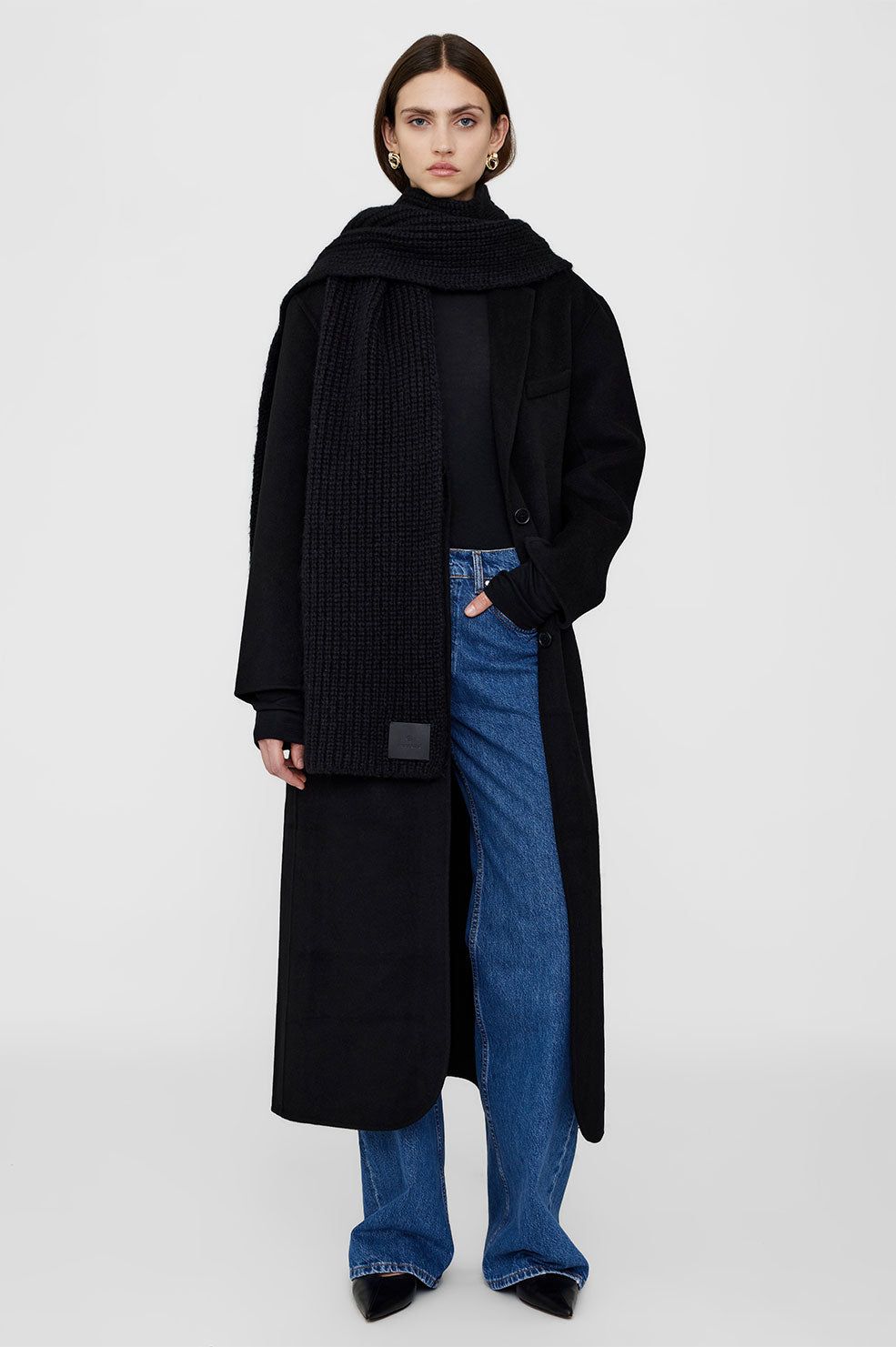 Hannah Scarf - Black sold by Anine Bing product image thumbnail 2