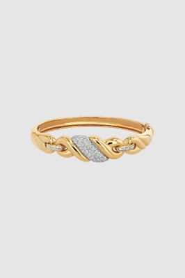 Twist Knot Diamond Bangle - 14k Gold sold by Anine Bing