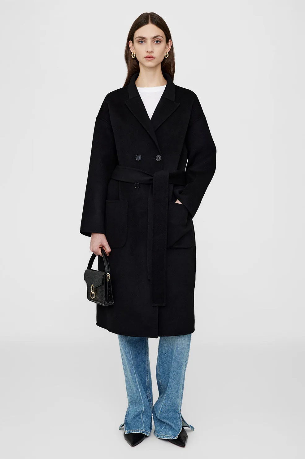 Dylan Coat - Black Cashmere Blend sold by Anine Bing product image thumbnail 5