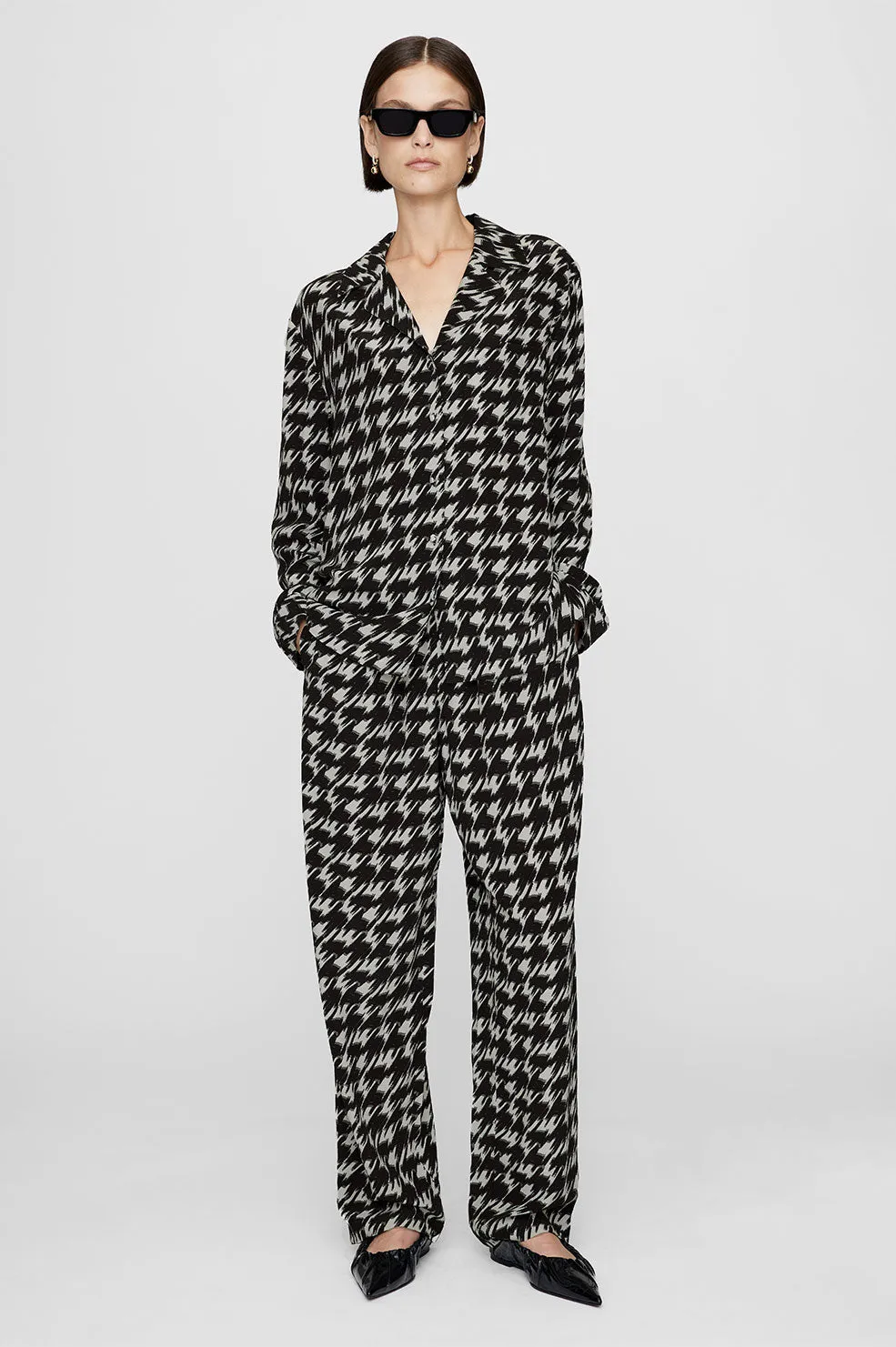 Aiden Shirt - Houndstooth Print sold by Anine Bing