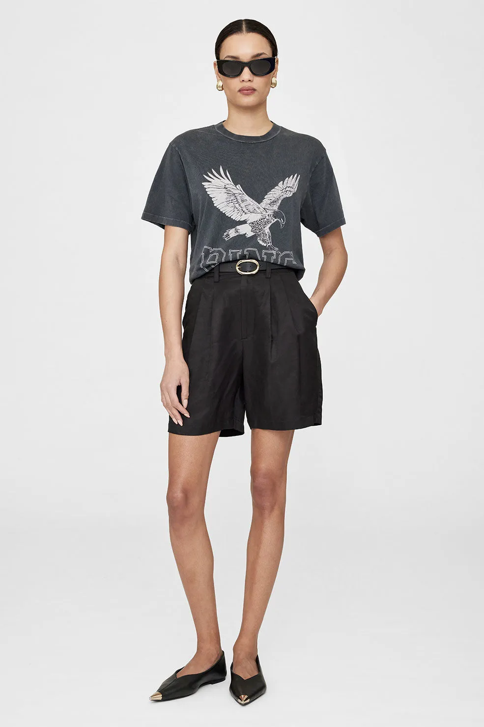 Lili Tee Retro Eagle - Washed Black sold by Anine Bing