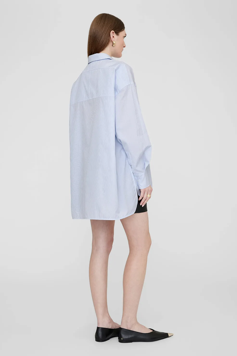 Chrissy Shirt - Blue And White Stripe sold by Anine Bing product image thumbnail 2