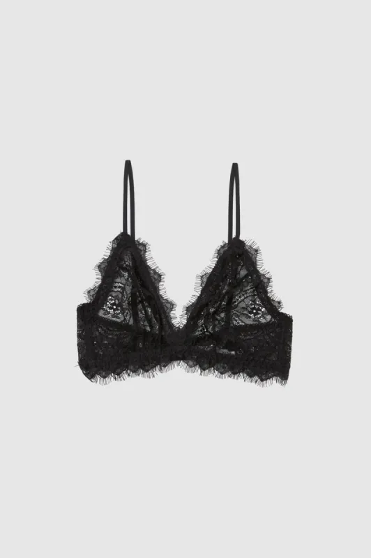 Lace Bra With Trim - Black sold by Anine Bing