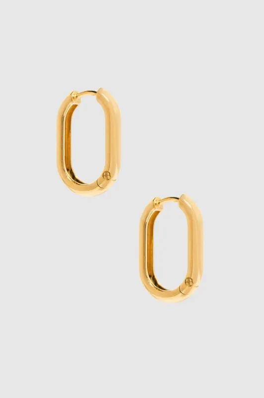 Link Hoop Earrings - 14k Gold sold by Anine Bing