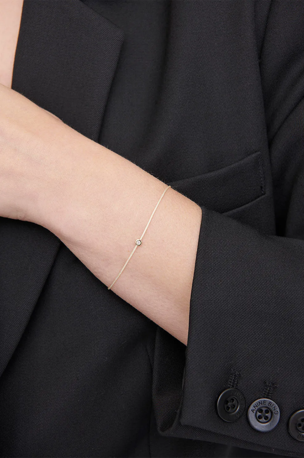 Sliding Diamond String Bracelet - Gold And Yellow sold by Anine Bing product image thumbnail 2