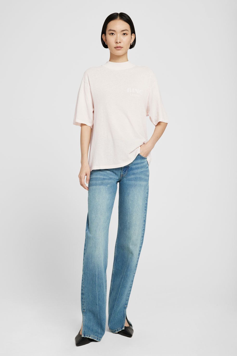 Wes Tee Bing LA - Washed Pink sold by Anine Bing