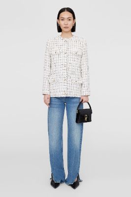 Janet Jacket - White Plaid sold by Anine Bing