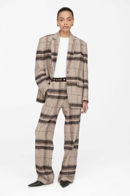 Karina Pant - Khaki Plaid sold by Anine Bing