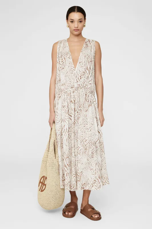Mia Dress - Sand Seashell Print sold by Anine Bing