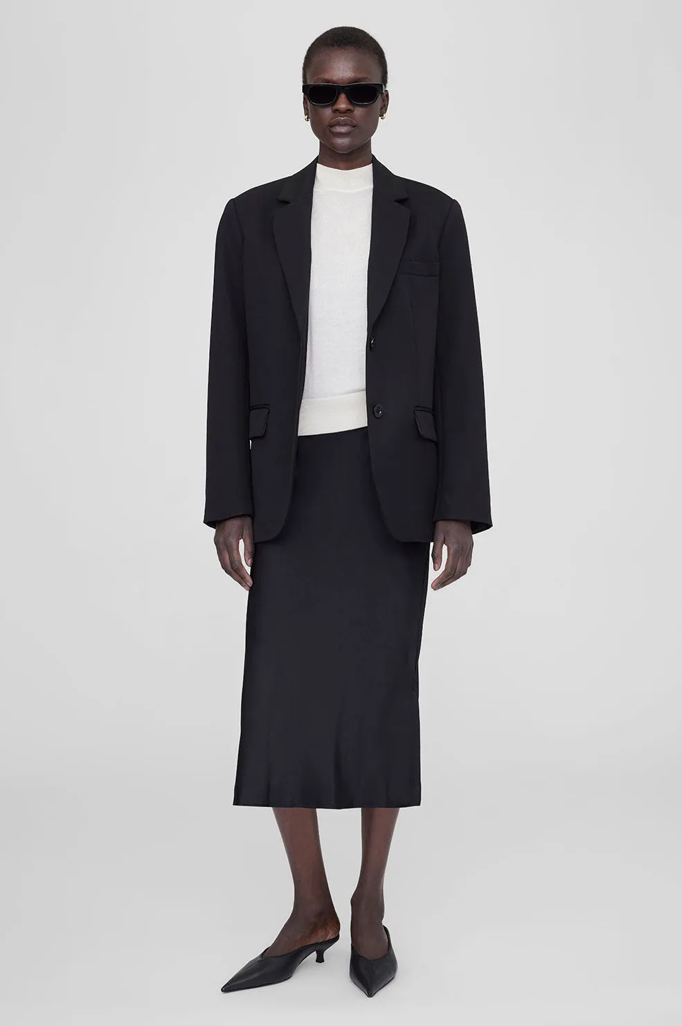 Bar Silk Skirt - Black sold by Anine Bing