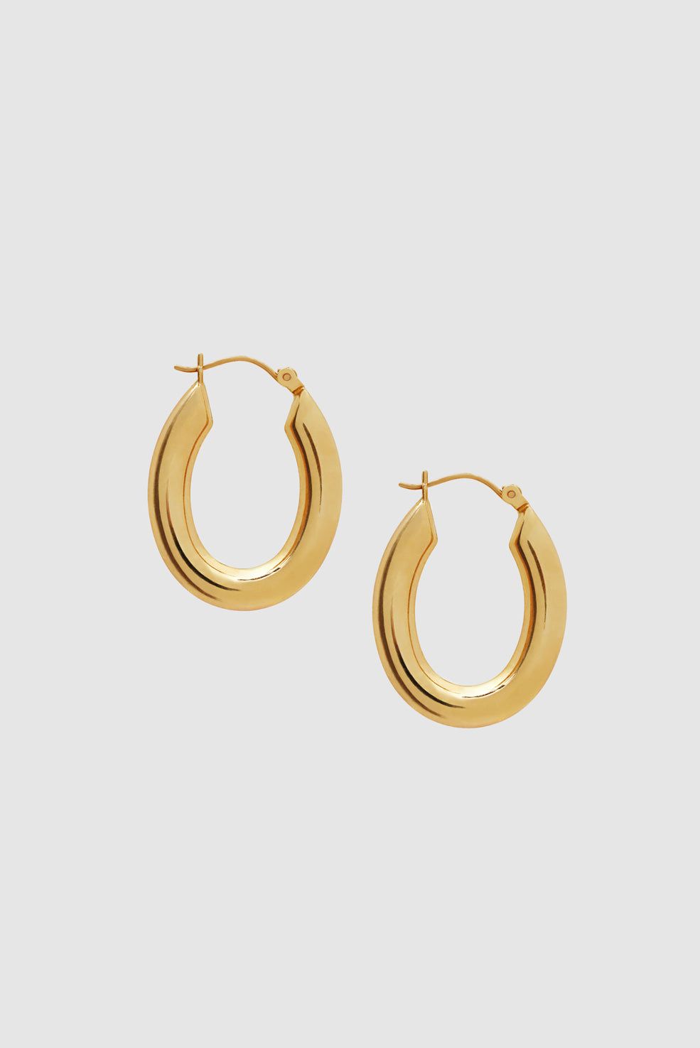 Tubular Oval Hoop Earrings - 14k Gold sold by Anine Bing