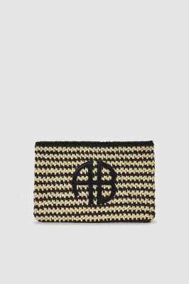 Rio Pouch - Black And Natural Stripe sold by Anine Bing