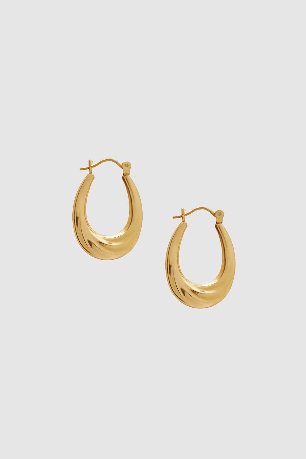 Chunky Oval Hoop Earrings - 14k Gold sold by Anine Bing
