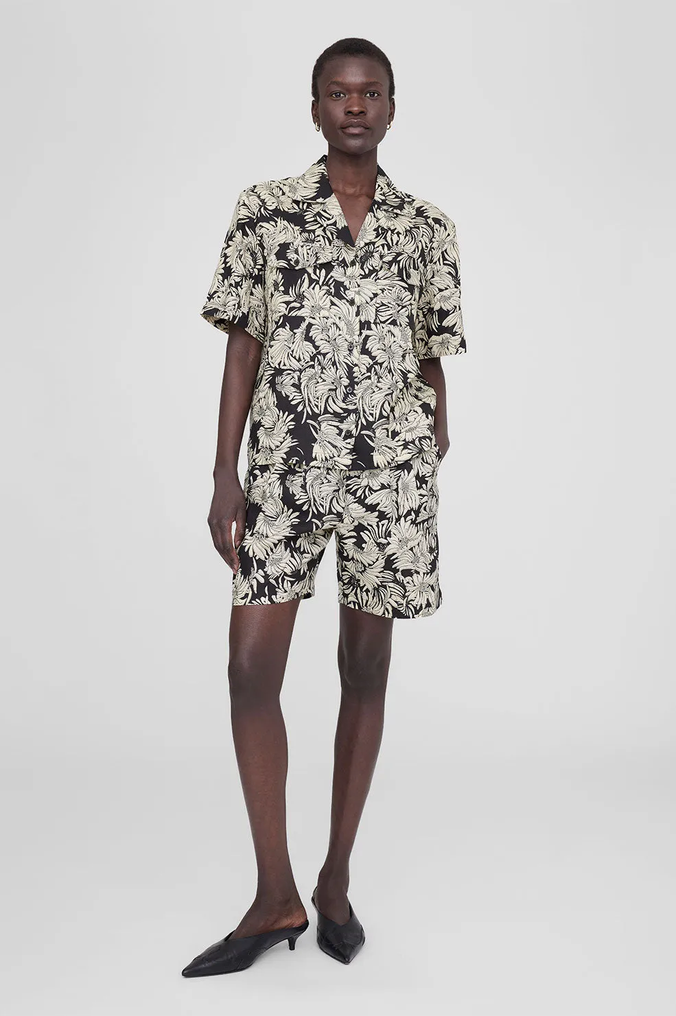 Hamilton Shirt - Black Floral Print sold by Anine Bing