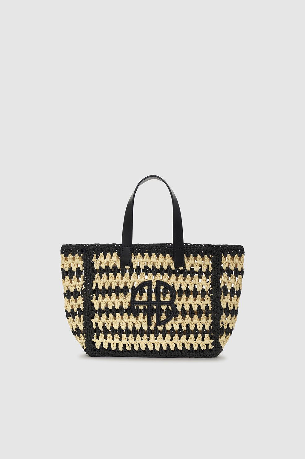 Small Rio Tote - Black And Natural Stripe sold by Anine Bing