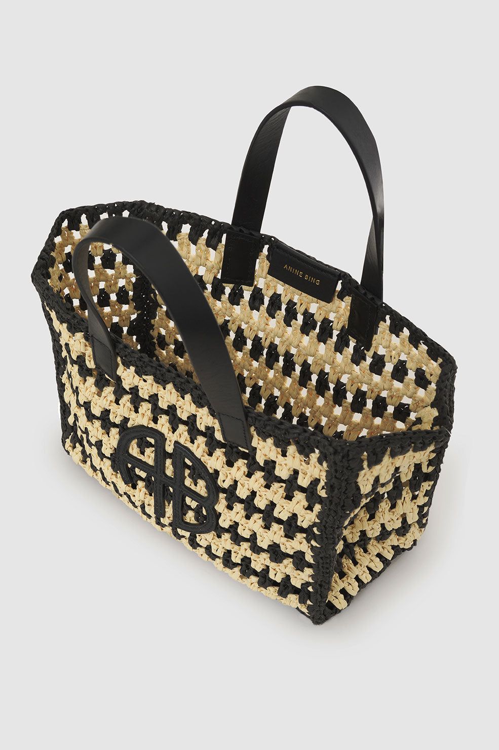 Small Rio Tote - Black And Natural Stripe sold by Anine Bing product image thumbnail 4
