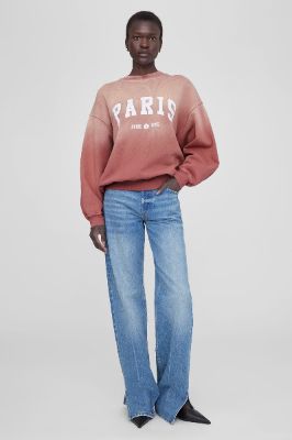 Jaci Sweatshirt University Paris - Washed Faded Terracotta sold by Anine Bing