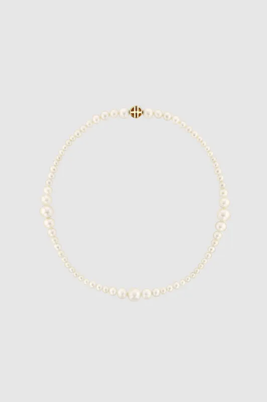 Gradual Pearl Necklace - 14k Gold sold by Anine Bing