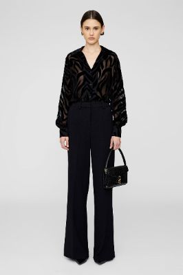 Mylah Shirt - Black Zebra Burnout sold by Anine Bing