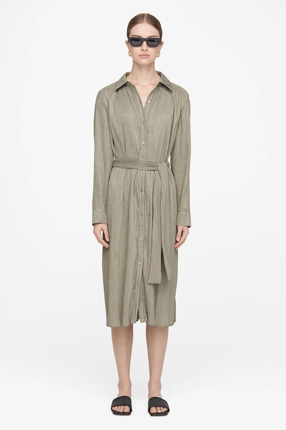 Alma Dress - Green Khaki sold by Anine Bing product image thumbnail 3
