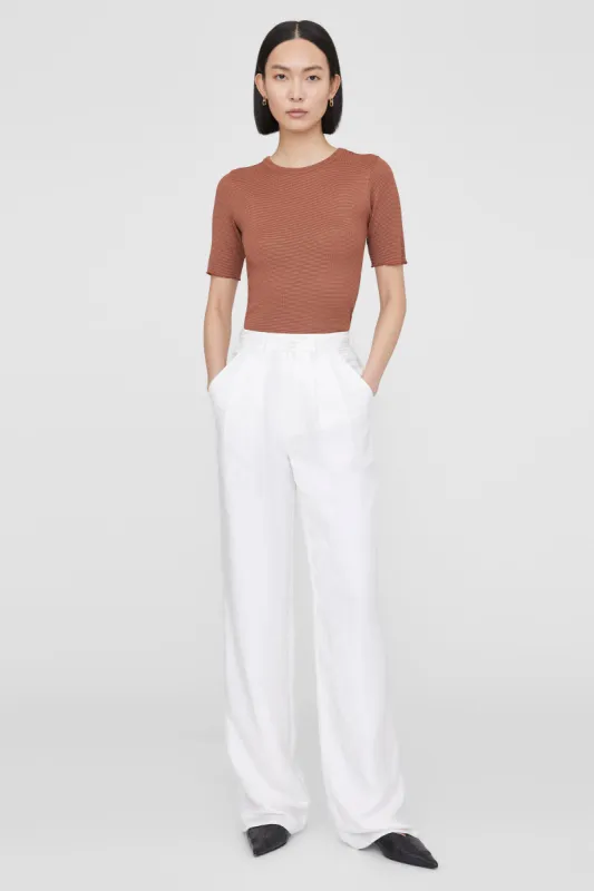 Caitlyn Top - Terracotta Waffle sold by Anine Bing