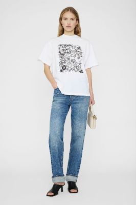 Ashton Tee AB X Iscreamcolour Doodle - White sold by Anine Bing