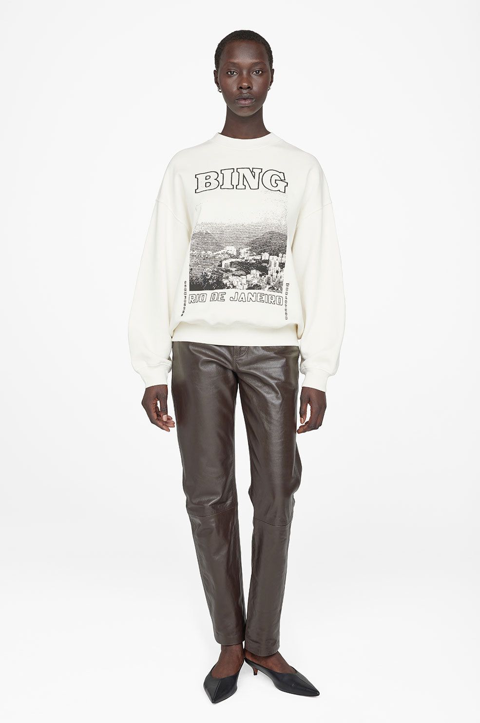 Jaci Sweatshirt Rio De Janeiro - Cream sold by Anine Bing