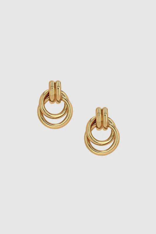 Double Knot Earrings - Gold sold by Anine Bing