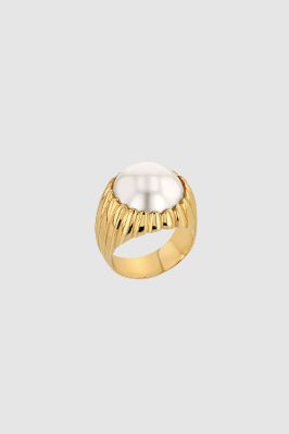 Chunky Pearl Ring - 18K Gold sold by Anine Bing