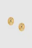 Large Oval Dome Earrings - Gold sold by Anine Bing