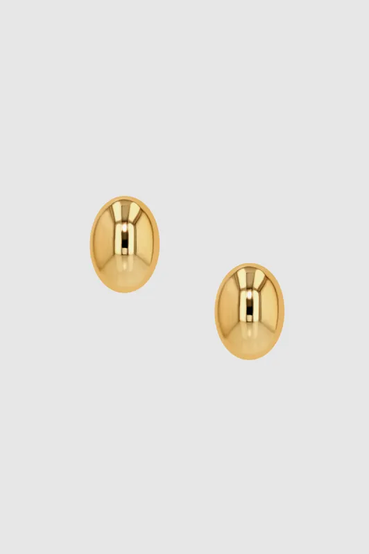 Large Oval Dome Earrings - Gold sold by Anine Bing