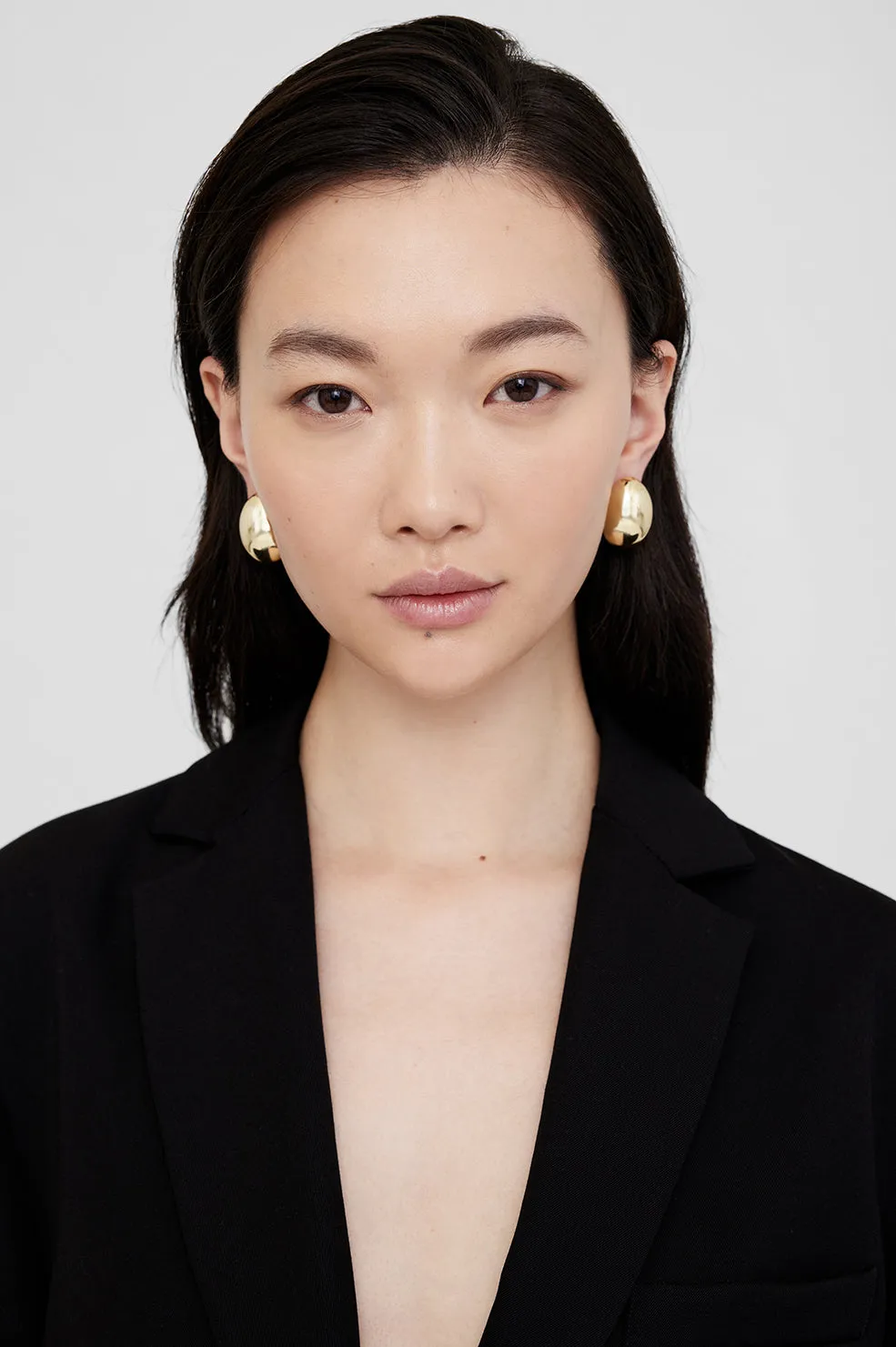 Large Oval Dome Earrings - Gold sold by Anine Bing product image thumbnail 2