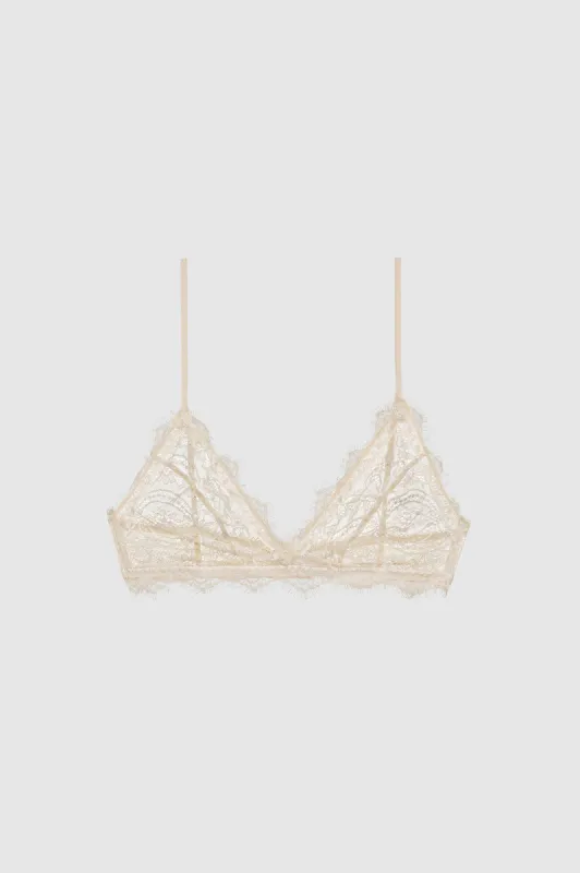 Lace Bra With Trim - Nude sold by Anine Bing