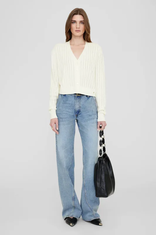 Hazel Cardigan - Ivory sold by Anine Bing