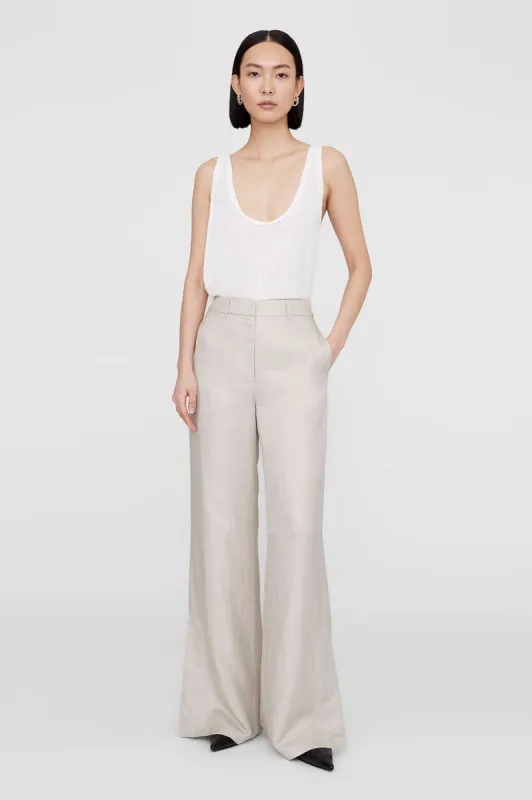 Lyra Trouser - Dove Linen Blend sold by Anine Bing