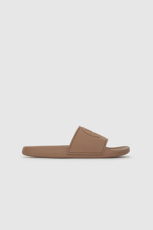 Isla Slides - Camel Monogram sold by Anine Bing