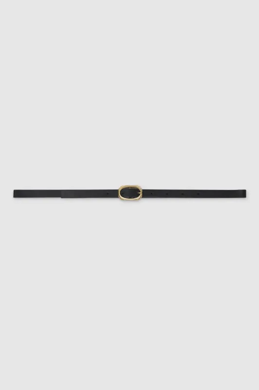 Mini Signature Link Belt - Black With Gold sold by Anine Bing