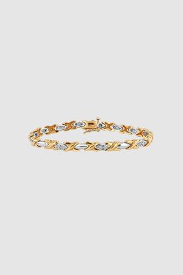 Two Tone Diamond Bracelet - 14k Gold sold by Anine Bing