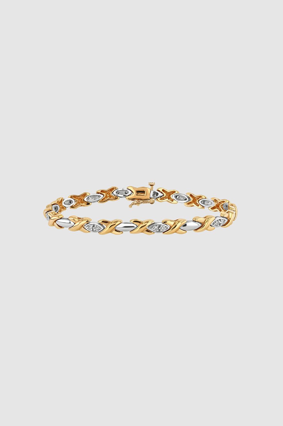 Two Tone Diamond Bracelet - 14k Gold sold by Anine Bing