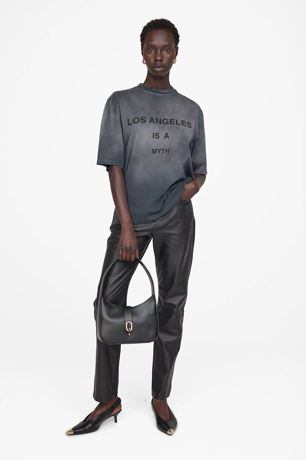 Avi Tee Myth Los Angeles - Charcoal sold by Anine Bing