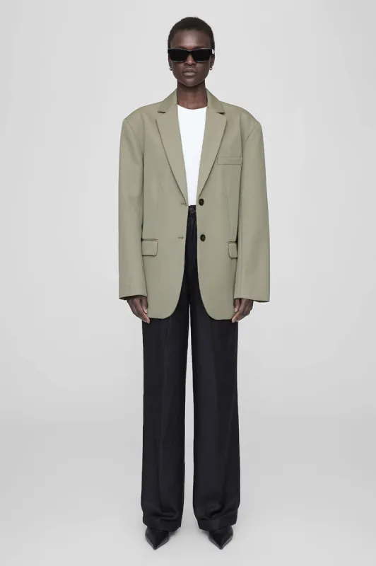 Quinn Blazer - Green Khaki sold by Anine Bing