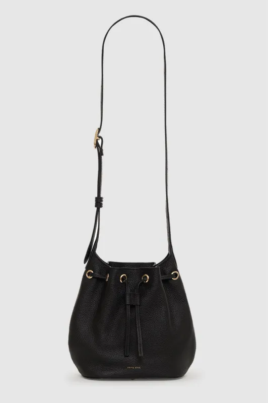Mini Alana Bucket Bag - Black Pebbled sold by Anine Bing