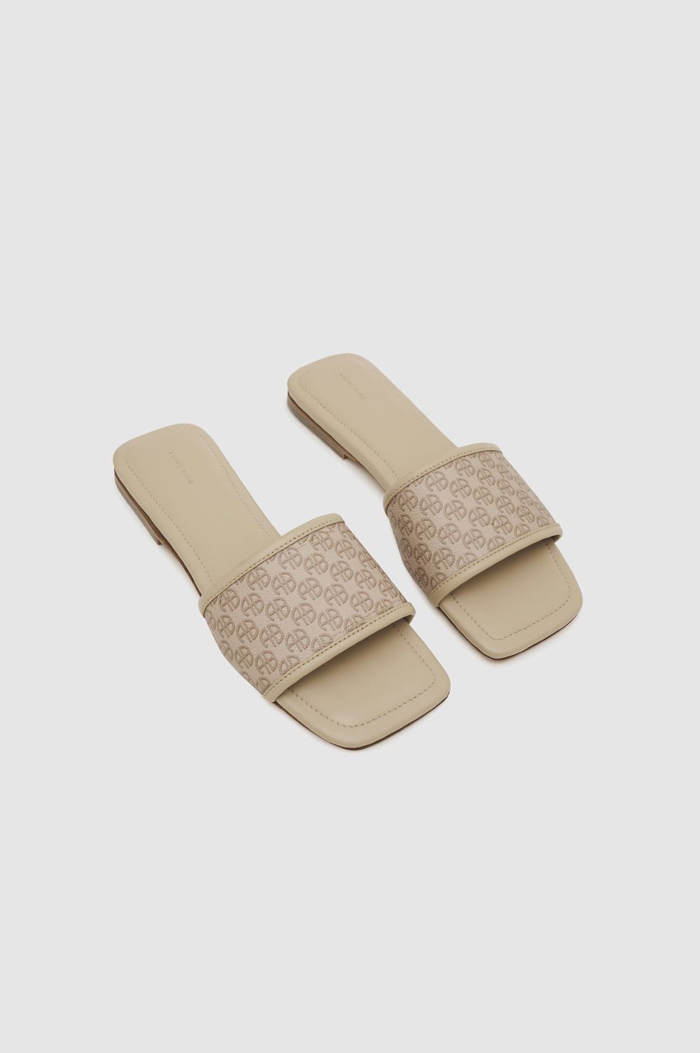 Ria Slides - Beige Monogram Print sold by Anine Bing product image thumbnail 3