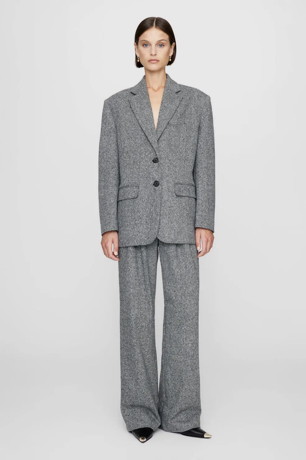 Quinn Blazer - Black And White sold by Anine Bing