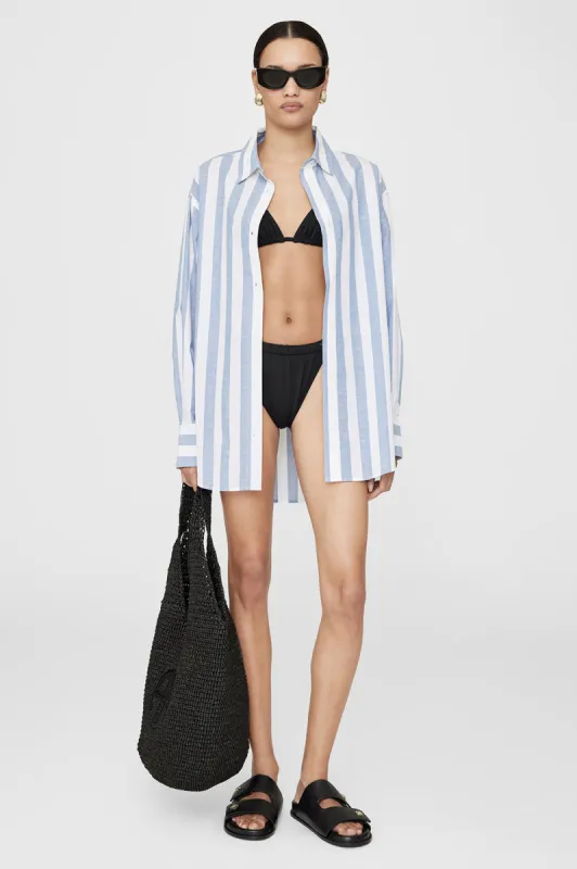 Plaza Shirt - White And Blue Stripe made by Anine Bing