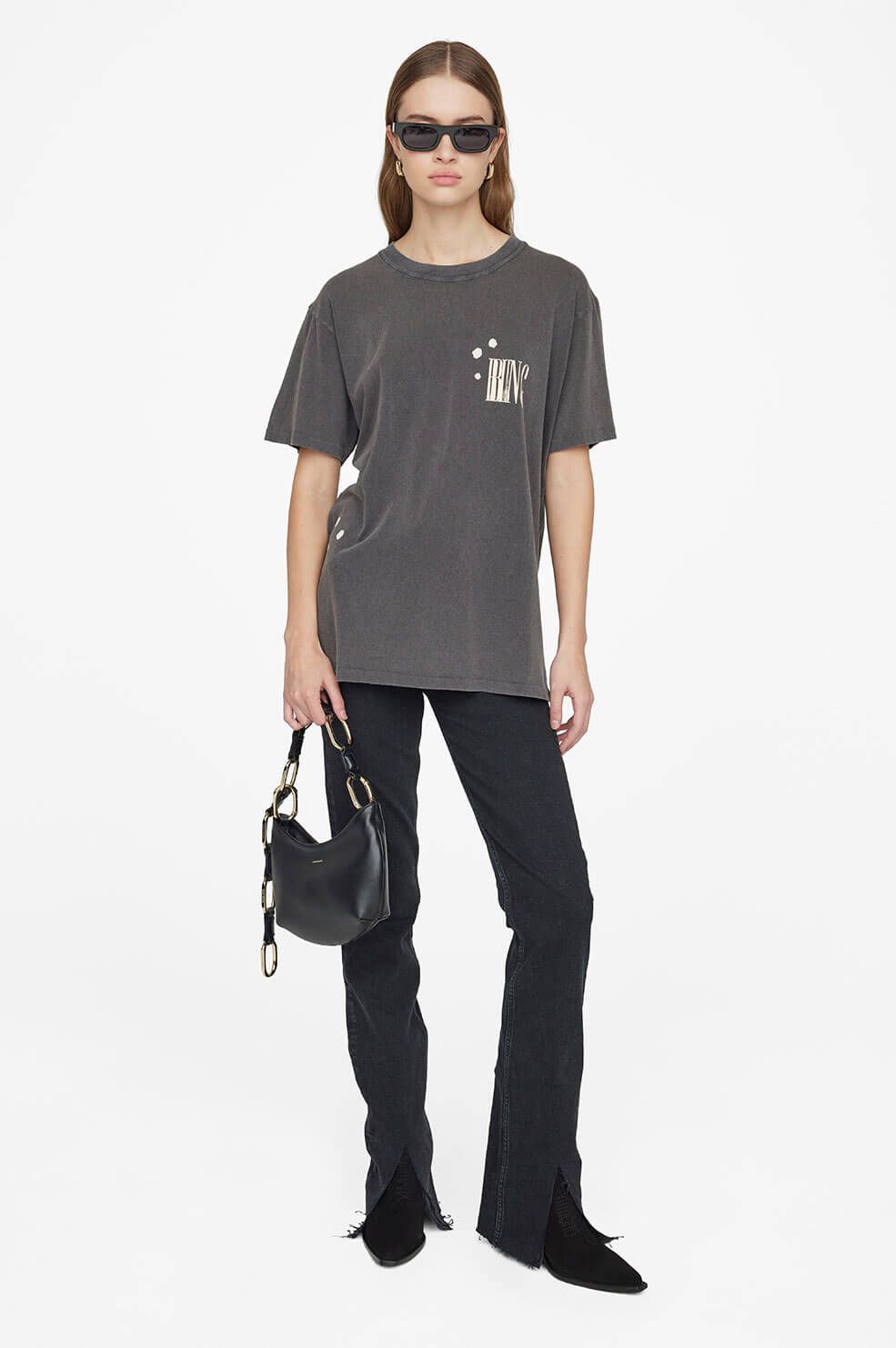 Lili Tee Bing Bleached - Faded Black sold by Anine Bing