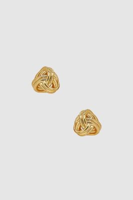 Twist Knot Earrings - Gold sold by Anine Bing
