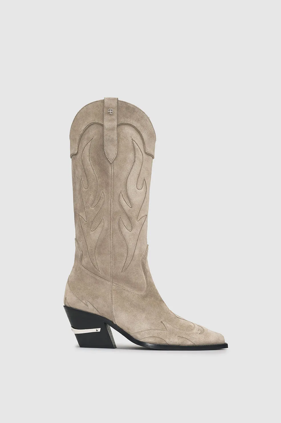 Mid Calf Tania Boots - Taupe Western sold by Anine Bing